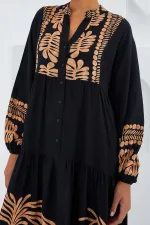 Women's Black Mink Viscose Hijab Dress 2423