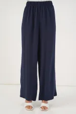 Ensemble deux pièces tunique et pantalon à lacets pour femme 6744 - Bleu marine