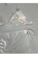 Ensemble bikini triangle blanc dos nu pour femme HZL25S-LC5005