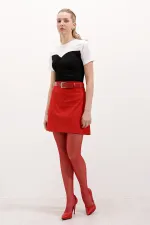 4314 Gathered Basic T-Shirt - Black