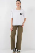 Women's Printed Basic T-Shirt 4343 - White