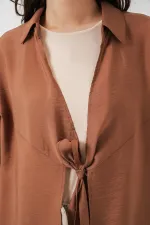 Kadın Salaş Bağcıklı Kimono 5981 - Taba
