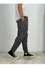 Pantalon de survêtement coupe droite en polaire anthracite pour homme, taille nouée, HZL24S-MXC8948-117