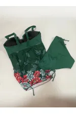 Robe tankini vert émeraude à motifs floraux pour femme, modèle HZL24S-LC4009