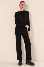 15826 Corduroy Two-Piece Set - Black