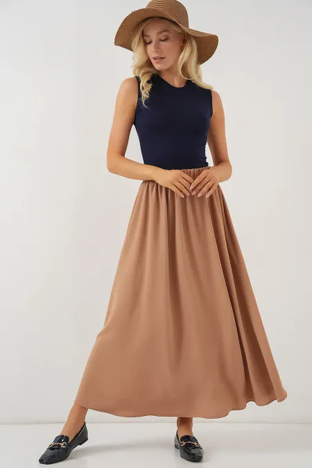 Jupe longue Ayrobin pour femme 8050 - Camel