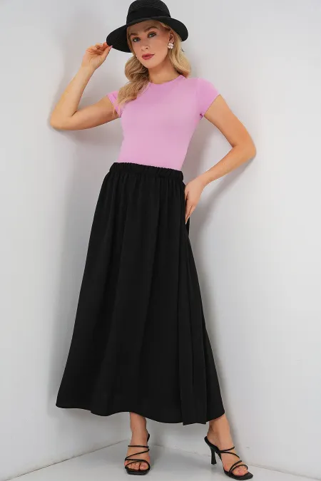 Jupe longue Ayrobin pour femme 8050 - Noire