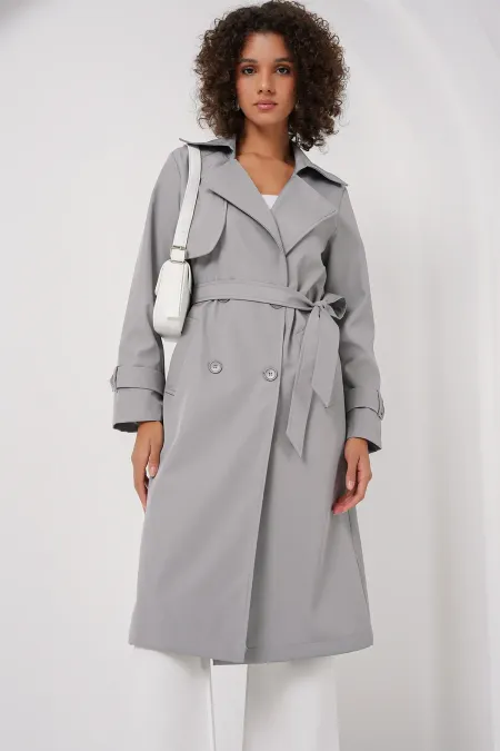 Trench-coat croisé 5918 - Gris