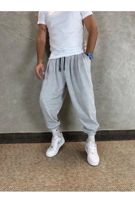 Pantalon de survêtement pour homme, gris écru, à motifs ethniques, taille et jambes élastiques, HZL24S-MXC8989-160