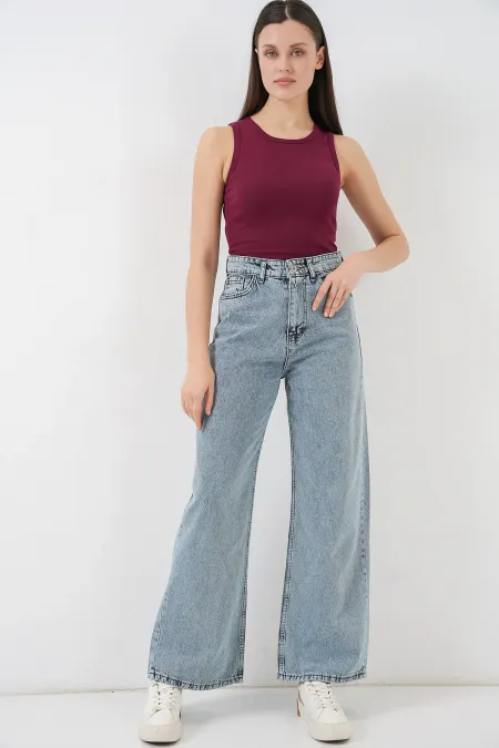 Women's Wide Leg High Waist Palazzo Jeans 6656 - A.Mavi