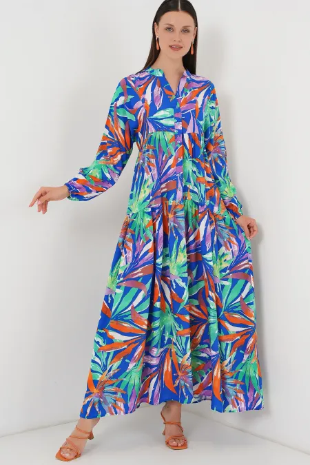 Robe hijab à motifs authentiques 2423 - Bleu marine, taille 10