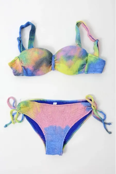 Women's Multicolored High Waist Shapewear Bikini Set HZL24S-LC3304