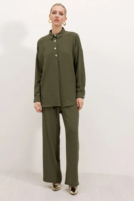 Ensemble deux pièces oversize 6631 - Kaki foncé