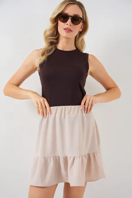 Jupe courte Ayrobin pour femme 8054 - Crème