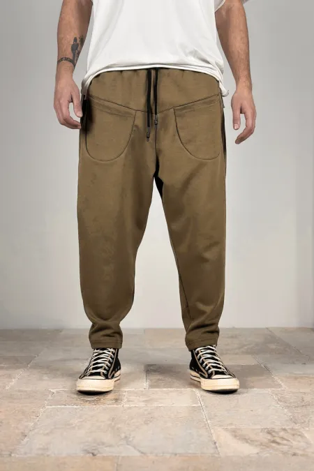 Pantalon de survêtement coupe droite à poches pour homme, noué en corde de pierre, HZL24S-MXC8942-021