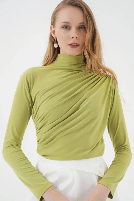 Chemisier Sandy à détails froncés 925 - Vert foncé