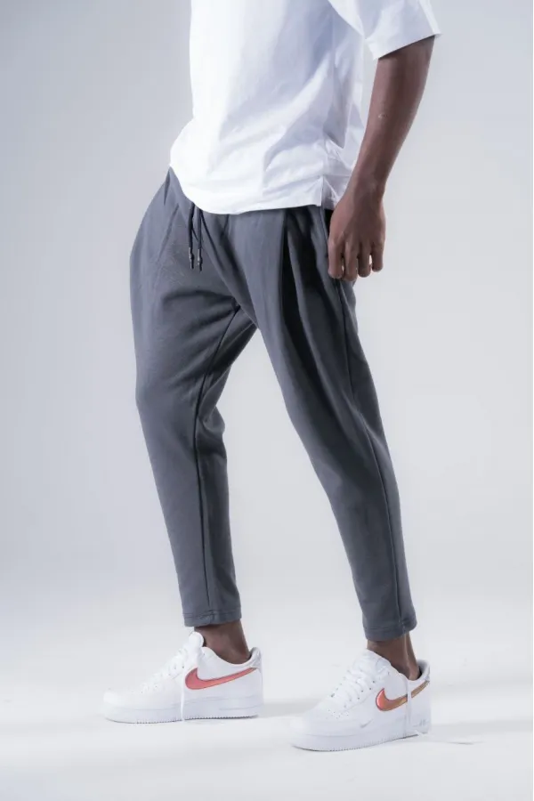 Pantalon de survêtement coupe droite à poches pour homme, avec cordon de serrage fumé, HZL24S-MXC8948-321
