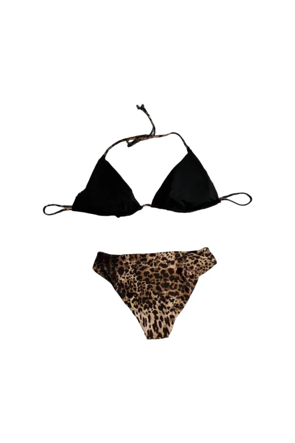 Ensemble bikini dos nu à motif léopard pour femme HZL25S-LC3220