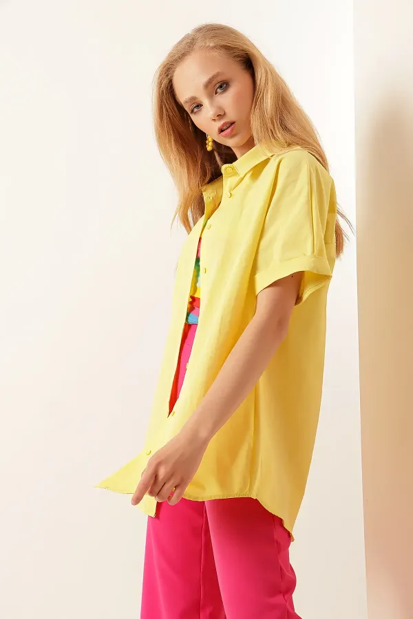 20120 Oversize Short-Sleeve Shirt - Yellow