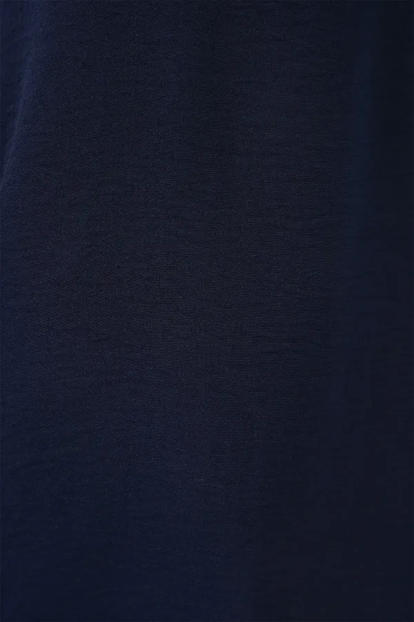 V Yaka Sıfır Kol Bluz 950 - Lacivert