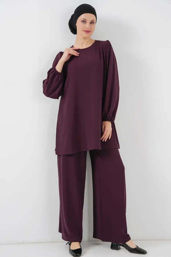 Ensemble tunique et pantalon Ayrobin 6712 - Prune