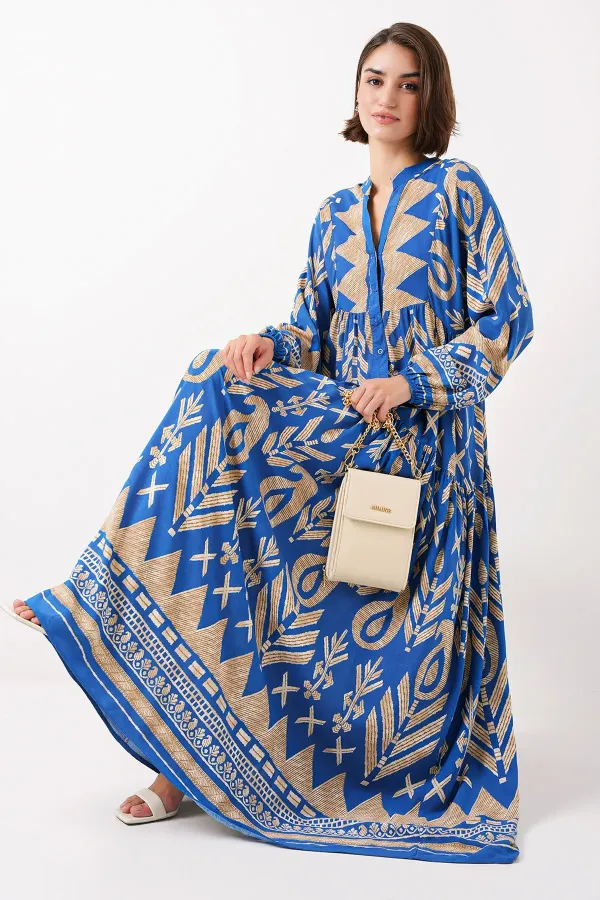 Robe hijab à motifs authentiques 2423 - F.Mavi