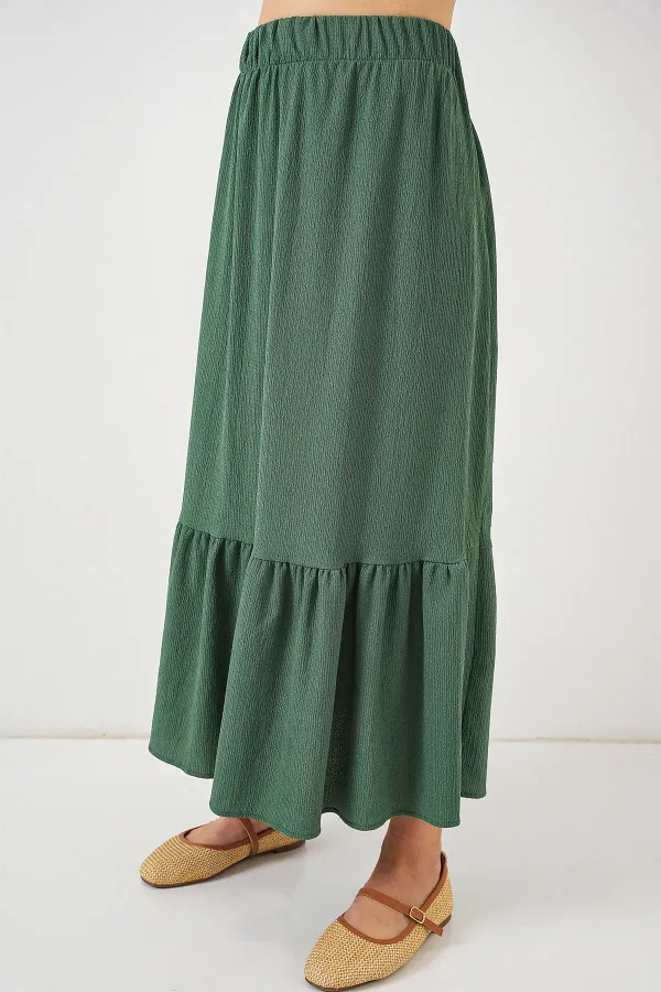 1886 Long Knitted Skirt - Emerald Green