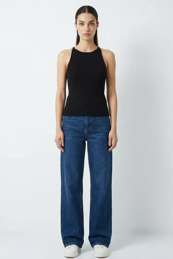 Kadın Askılı Örme Atlet 15935 - Siyah