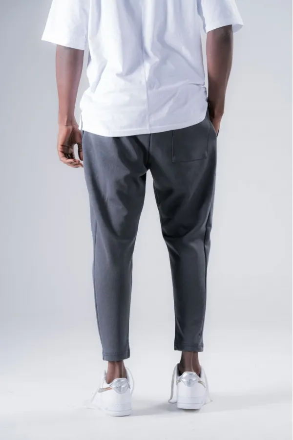 Pantalon de survêtement coupe droite à poches pour homme, avec cordon de serrage fumé, HZL24S-MXC8948-321