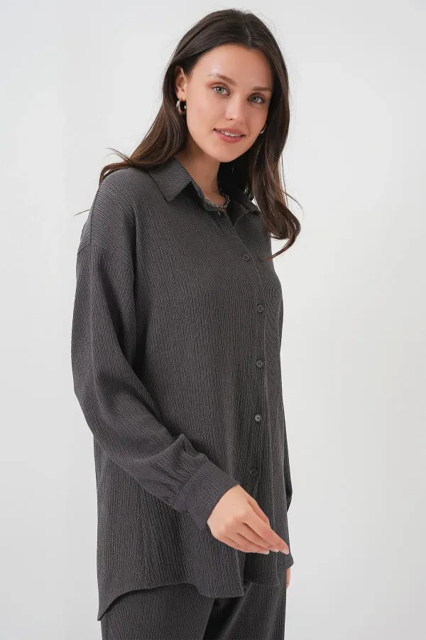 5858 Knitted Two-Piece Set - Anthracite