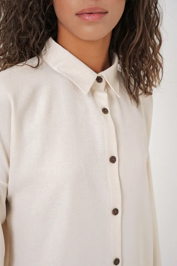 Ensemble deux pièces en lin 6622 - Écru