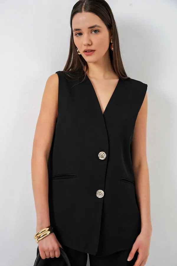 Women's Vest and Trousers Two-Piece Set 30086 - Black