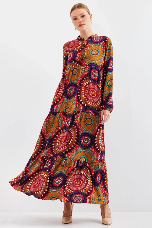 Robe hijab à col et cravate 1627 - A.Hardal