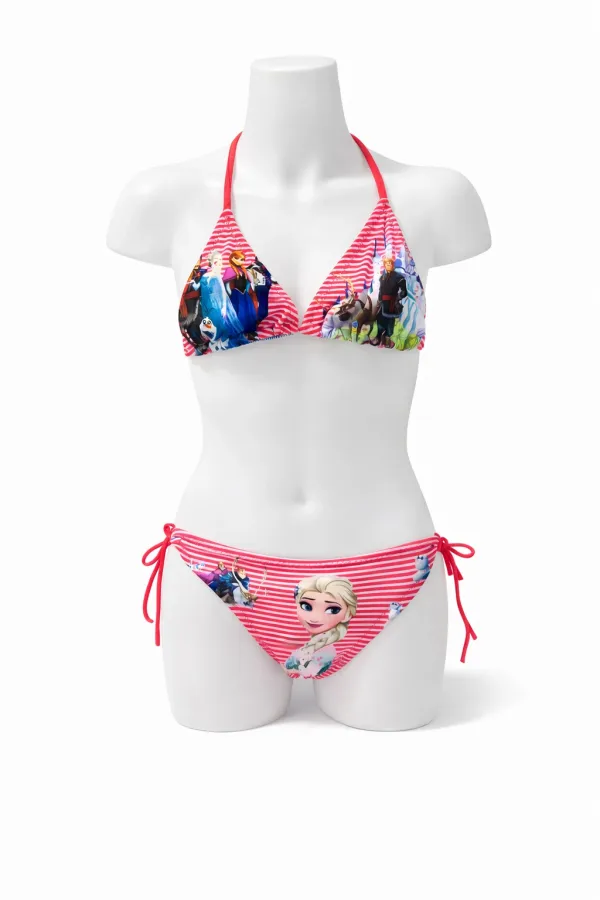 Ensemble bikini à rayures roses pour filles HZL25S-LC842