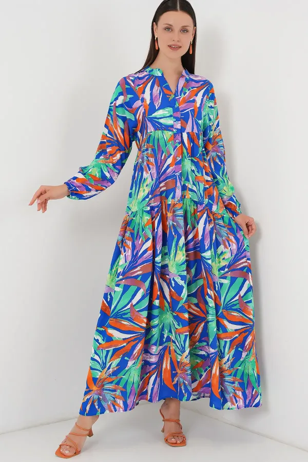 Robe hijab à motifs authentiques 2423 - Bleu marine, taille 10