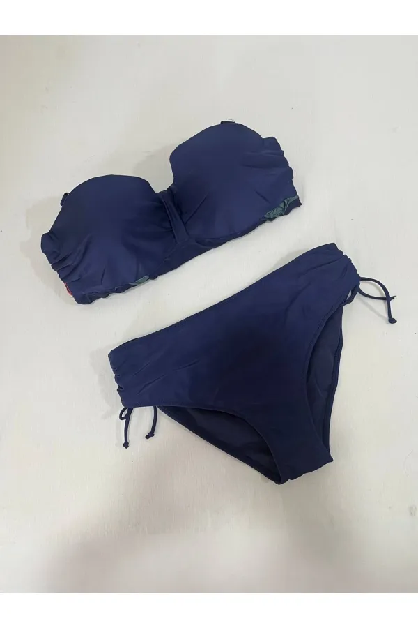 Robe tankini bleu marine à motifs floraux pour femme, modèle HZL24S-LC4009