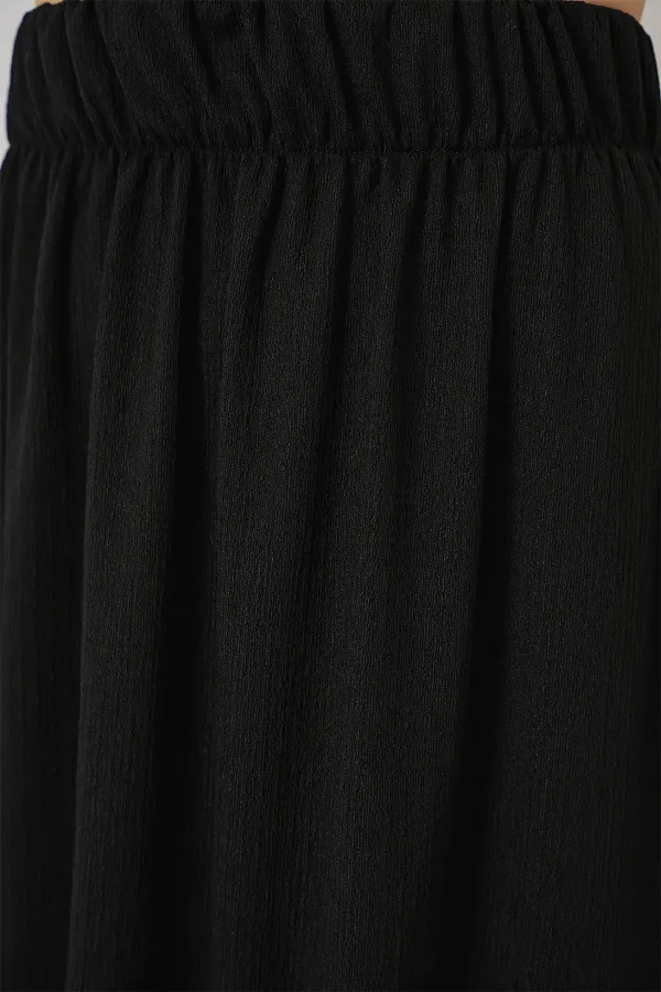 1886 Uzun Örme Etek - Siyah