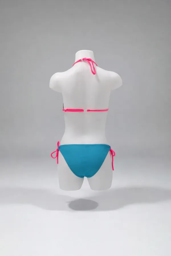 Ensemble bikini triangle à motif paon bleu pour filles, 6-14 ans HZL24S-LC9017