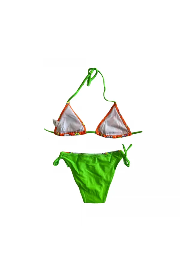 Ensemble bikini fille motif licorne orange et vert HZL25S-LC19049