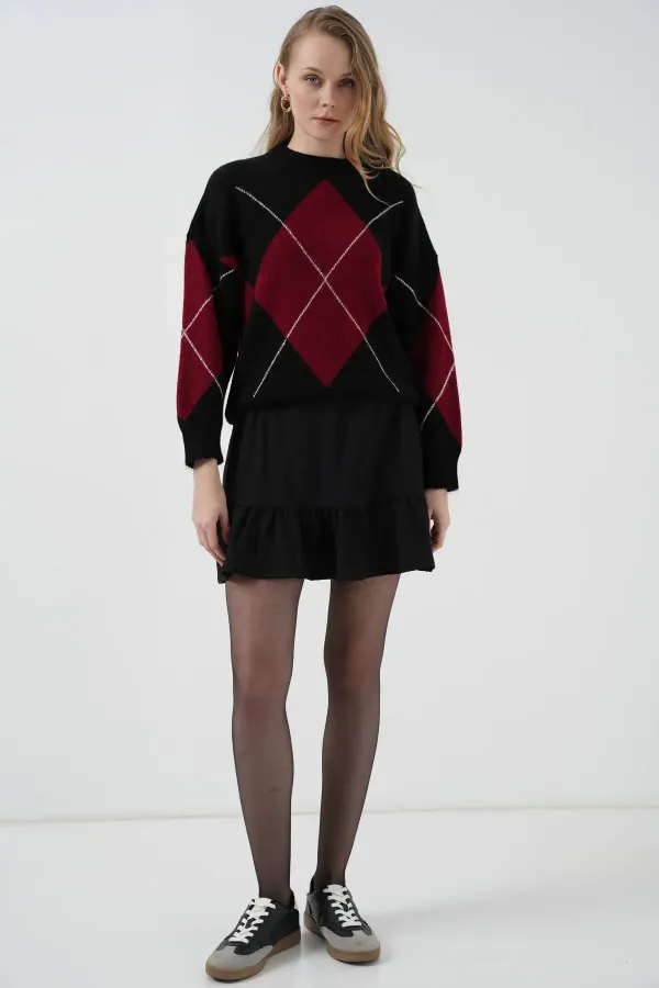 Jupe courte noire tricotée 1884