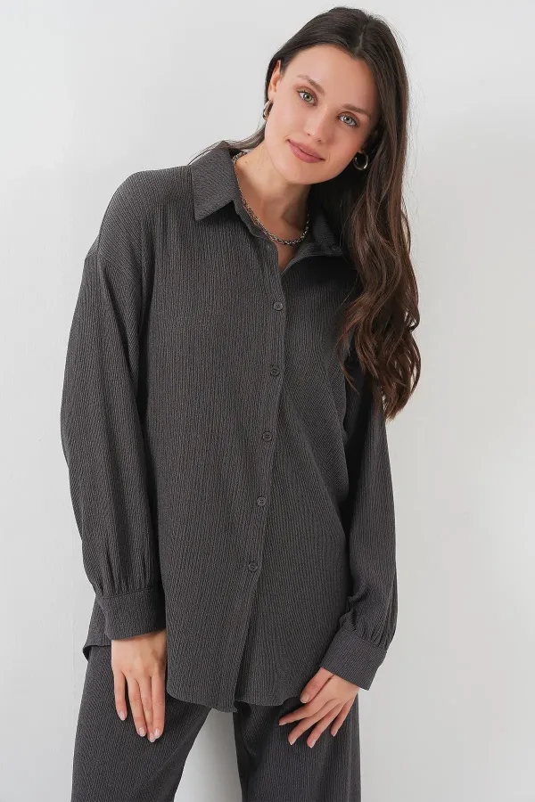 5858 Knitted Two-Piece Set - Anthracite