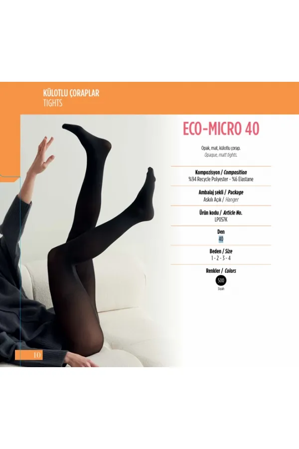 Lot de 6 collants noirs Penti ECO-MICRO 40 deniers, couleur n° : 500 HZL25-PNTE40