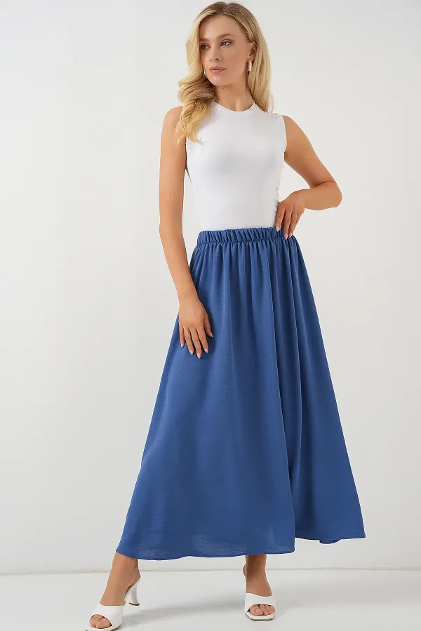 Women's Long Ayrobin Skirt 8050 - Indigo
