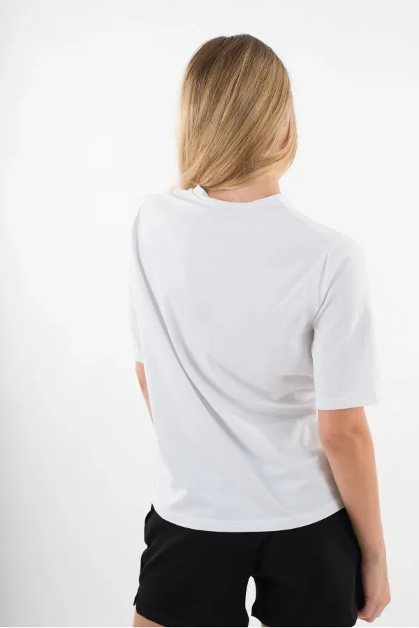 Kadın Beyaz Paradise Baskılı Bisiklet Yaka T-Shirt HZL24S-YY302