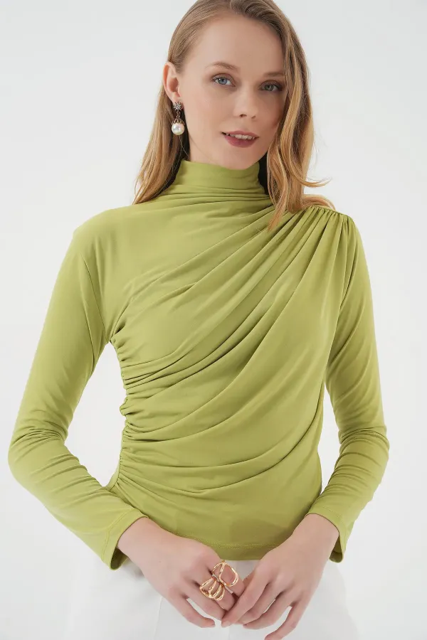 Chemisier Sandy à détails froncés 925 - Vert foncé