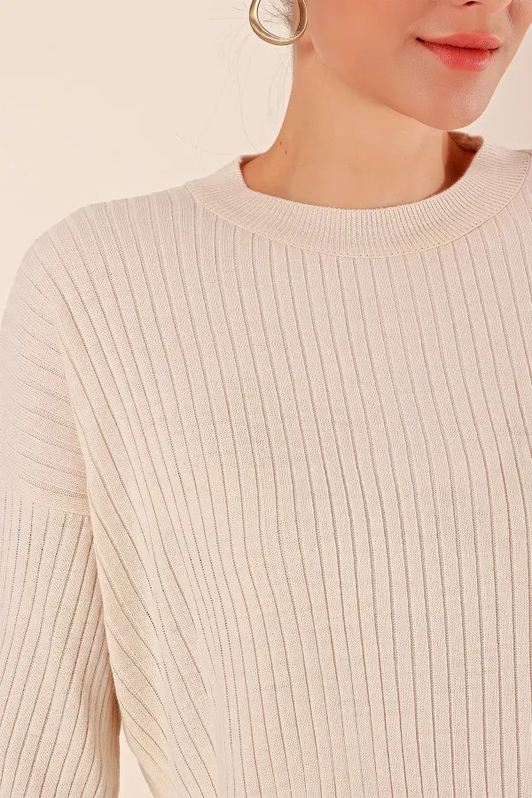 Ensemble deux pièces côtelé 15826 - Écru