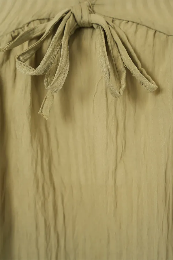 Kadın Önü Bağcıklı Uzun Kol Bluz 946 - Çağla