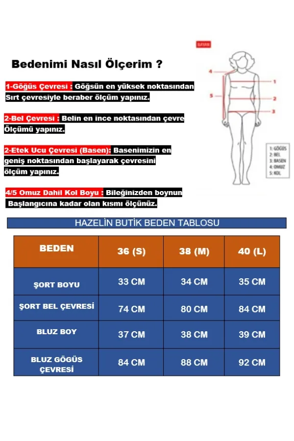 Kadın Su Yeşili Etnik Desenli Beli Kuşaklı Bluz Şort İkili Takım HZL24S-YY261