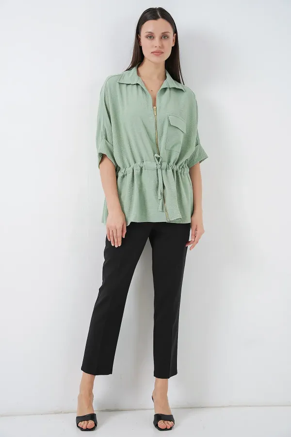 Women's Zip-Up Shirt 0721 - Mint