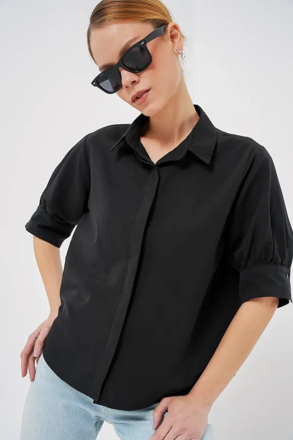Women's Short Sleeve Shirt 20312 - Black